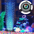 Miniatyrbild 1 av 6: LED-akvarium bubblare färgväxlande lampa luftbubbla sten fisk tank bubbla