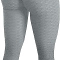 Miniatyrbillede 3 af 4: Berømte leggings, kvinder butt lifting yoga bukser høj 01 grå KLB