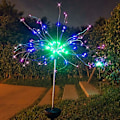 Pikkukuva 3 / 5: 96 LED ulkoverkkovalot, 1,5M x 1,5M vedenpitävät aurinkokennovalot pistorasia, puutarhapatioaita, lämmin valkoinen KLB
