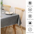 Miniatyrbillede 5 af 5: Rektangulær Anti-Stain Dugdug 200x200cm Vandtæt Dug Rektangulær Køkken Dug PU Oliedug Let Vaskbar (Grå) KLB
