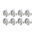 Miniatyrbilde 1 av 5: Set med 8 dusjdørruller, 23 MM skyvedørruller for dusjdør, dusjdørruller, 4 øvre og 4 nedre sølv KLB