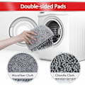Miniatyrbilde 4 av 5: Mop med spray, mikrofiber flatmop med 550 ml tank, 360° rotasjonsspraymop, mopp for gulvrengjøring - 3 pads KLB