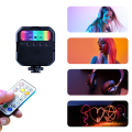 Miniatyrbillede 1 af 5: RGB LED-kameravideolampe, LED-videolys Mini genopladelig LED-videolys, dæmpbar professionel fotolampe til vlogging-optagelse