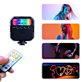 Pikkukuva 1 / 5: RGB LED -kameravalo, LED-videovalo, minikokoinen ladattava LED-videovalo, himmennettävä ammattimainen valokuvauslamppu vloggaamiseen ja kuvaamiseen