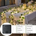 Miniatyrbilde 3 av 5: Solcelledrevne fe-lys, 10m kunstig eføy-girlander, hengende planter med 100 LED utendørs solcelledrevne fe-lys, 8 moduser, vanntett falsk eføyblader KLB