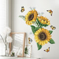 Miniatyrbild 4 av 5: Solrosväxt Blomma Fjäril Väggdekal Sovrum Heminredning