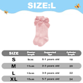 Miniatyrbilde 2 av 5: Dobbel rosa babystrømper med sløyfe høst/vinter 13-15cm KLB