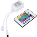 Pikkukuva 1 / 5: 24 näppäimen IR-kaukosäädin ja valkoinen IR-ohjain RGB LED-nauhalle 3528 SMD ban