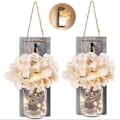 Miniatyrbild 2 av 8: Rustika Mason Jar String Lights, Silk Hydrangeas och LED String Lights