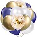 Miniatyrbillede 1 af 5: Balloner Blå Hvid Guld Helium Balloner 30 cm Metallic Konfetti Latex Ballon a
