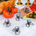 Miniatyrbillede 3 af 5: Spider Halloween Servietringe Metal Servietringe Sort 6Set