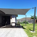 Miniatyrbillede 4 af 4: Rektangulær skygge sejl 4 × 6 m, vandtæt lærred 95% UV-strålebeskyttelse, til udendørs, have og terrasse, græsplæne, mørkegrå KLB