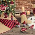 Miniatyrbillede 7 af 7: pcs Rød Sort Ternet Burlap Ornamenter KLB