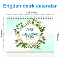 Miniatyrbild 2 av 6: 2024 Skrivbordskalender - Stående Bläddringsbar Skrivbordskalender 2024, Januari 2024-December Stil2 KLB
