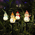 Miniatyrbillede 8 af 8: Jule Solcelledrevne Udendørs Snemand Plæne Varm Lampe Have KLB