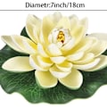 Miniatyrbild 7 av 7: 6 st konstgjorda flytande skumlotusblommor, med näckrosblad prydnader, KLB