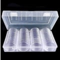 Miniatyrbild 3 av 8: Förvaringsbehållare för silvermynt 40 mm för myntsamlare, 60-pack