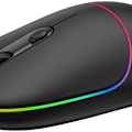 Miniatyrbillede 1 af 8: LED trådløs mus, genopladelig lydløs RGB-belysning computer