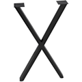 Miniatyrbillede 5 af 5: 2 stk. Metal spisebordben 28 tommer X-form Industrielle stil bordben med justeringspuder Mat sort KLB