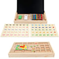 Pikkukuva 3 / 8: Montessori-matematiikkalelu puusta, oppimislaatikko, numeroiden oppimispeli piirustuksella KLB