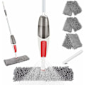 Miniatyrbilde 1 av 5: Mop med spray, mikrofiber flatmop med 550 ml tank, 360° rotasjonsspraymop, mopp for gulvrengjøring - 3 pads KLB