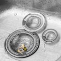 Miniatyrbillede 5 af 5: Rustfrit stålvasksi til køkkenvask - sæt med 2 (7,6 cm) KLB
