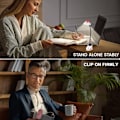Miniatyrbillede 6 af 6: USB genopladelig LED-klemmelampe, læselampe med stjerne, lyserød