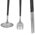 Miniatyrbilde 2 av 8: 3 stk/sett rustfritt stål farge bestikksett spisepinner KLB
