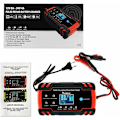 Miniatyrbillede 3 af 5: Bilbatterioplader, 8A 12V/24V Bilbatterioplader, Fuldautomatisk Bilbatterioplader med LCD-display Batterioplader, Vedligeholdelsesoplader med Pr KLB