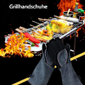 Miniatyrbild 6 av 6: Ugnshandskar bakhandskar grillhandskar 1 par lädergrillhandskar