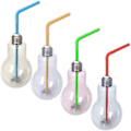 Pikkukuva 1 / 6: Eaxus 4 LED RGB-juhlalasiset, joissa kansi ja pilli, 400 ml