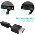 Pikkukuva 7 / 8: AV TV TV-kaapeli PS1 / PS2 -konsolille 3 Chinch Audio Video Scart -kaapeli