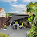 Miniatyrbillede 1 af 5: Trekantet Solsejl 4x4x5.7m Vandtæt Skyggeklud UV-beskyttelse til Terrasse Have, Terrasse, Udendørs, Balkon, Grå Farve KLB