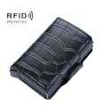 Miniatyrbillede 1 af 7: K9171 RFID Antimagnetisk Kortholder Mænd Krokodillenmønster Automatisk