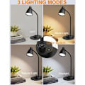 Miniatyrbilde 2 av 5: LED-skrivebordslampe med USB-ladeport, 3 fargemoduser, leselys, fullt dimbar, smart sensor, automatisk dimming, arbeidslys