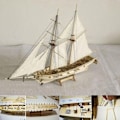 Miniatyrbillede 2 af 3: 1 sæt samlesæt skib model sejlbåd lavet af træ legetøj sejlads model KLB