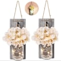 Miniatyrbild 3 av 8: Rustika Mason Jar String Lights, Silk Hydrangeas och LED String Lights