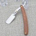 Miniatyrbillede 2 af 6: Barberkniv med ægte træhåndtag og klingeholder