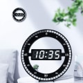 Miniatyrbillede 3 af 5: Stille LED Digital Bordur - Sort Elektronisk Væg Ur Rund Bordur til Soveværelse