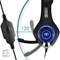 Miniatyrbild 3 av 7: Gaming headset med mikrofon för PC/PS4/Xbox one/Playstation 4 (blå)