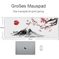 Miniatyrbillede 2 af 6: Gaming Mousepad 800 x 300 mm Japansk Blækmaleri Bjerg Sakura Sol Mount Fuji