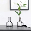 Miniatyrbild 7 av 7: Järnvas, blomvas, provrörsvas för hydroponiskt system, liten modern KLB