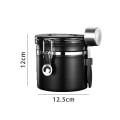 Miniatyrbillede 2 af 5: Kaffebeholder til formalet kaffe med gennemsigtigt vindue, sort dato
