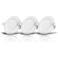 Miniatyrbilde 1 av 5: Sett med 3 spesielle innfelte spotlights for bad IP44, sprutsikker, ultra-flat