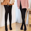 Miniatyrbild 4 av 5: Hög midja vinter termiska tights med elasticitet anslutning svart KLB