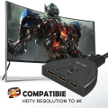 Miniatyrbillede 8 af 8: HDMI-switch, 3-port 4K HDMI-switch 3x1-switch-splitter med Pigtail-kabel