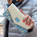 Miniatyrbillede 4 af 7: Fashion Dame Læder Clutch Pung Lang Tegnebog Møntpung (He
