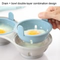 Miniatyrbilde 5 av 6: Dampet eggboks med to rom, mikrobølgeovn dampet eggbrett, damp