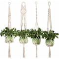 Miniatyrbild 1 av 5: Macrame Hängande Korgar Set om 4 Bomullsrep Väggdekor Blomkruka Hängande Korg med Pärlor Boho Inomhus Utomhus Balkong Hängande Korg KLB