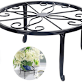 Miniatyrbilde 2 av 8: Retro Design Metall Rund Smidd Jern Blomsterkrakk Plante Stativ KLB